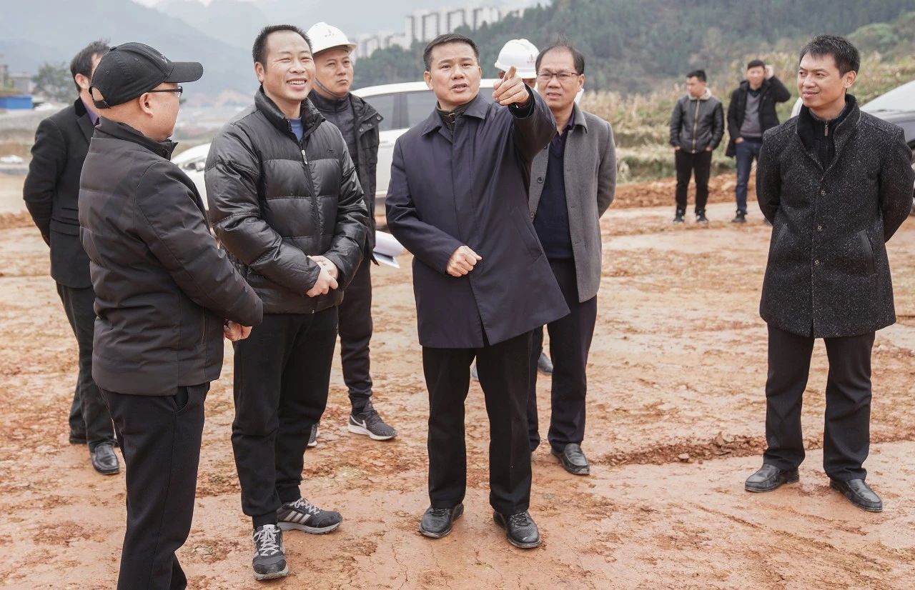 东兰县委书记黄贤昌到广西新莱建设有限公司项目施工现场视察(图1)